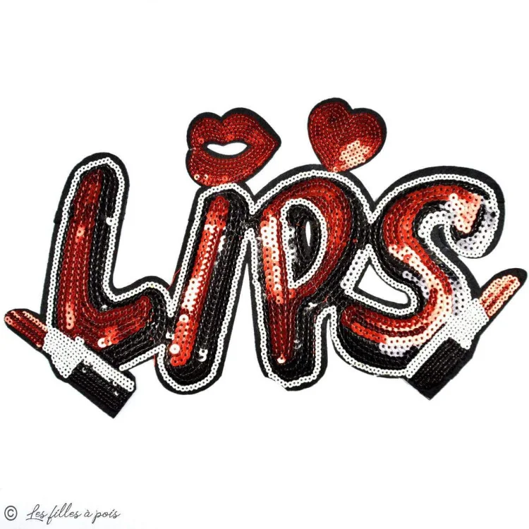 Ecusson sequin 'Lips" - Thermocollant Tissus et mercerie créative – Nos sélections sans marque - 1