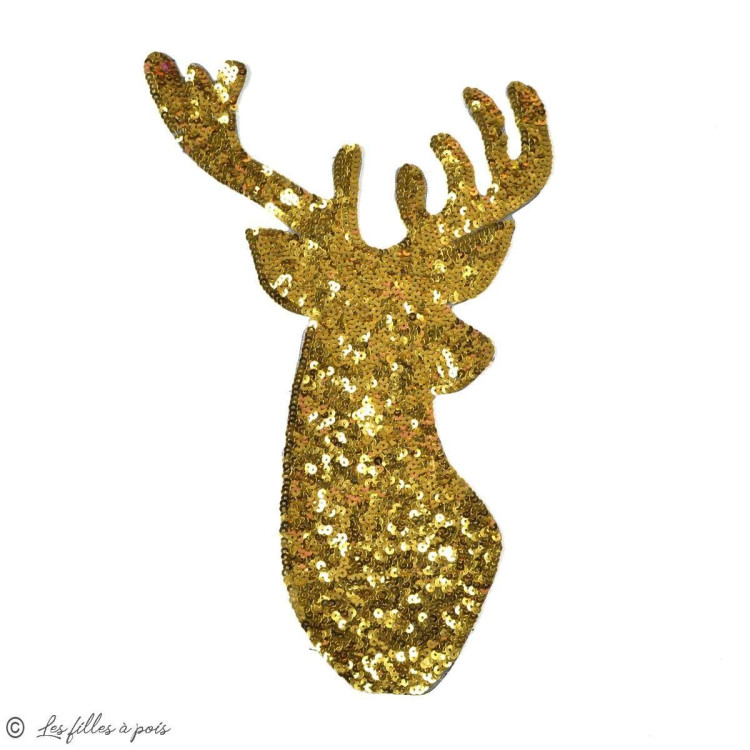 Ecusson sequin cerf - Thermocollant Autres marques - Tissus et mercerie - 1 Ecusson sequin cerf - Thermocollant Autres marques - Tissus et mercerie - 1