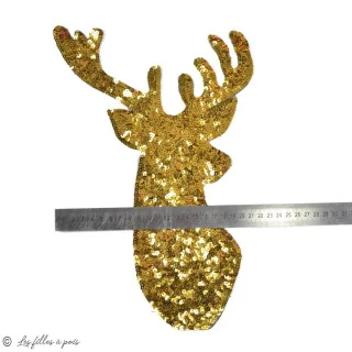 Ecusson sequin cerf - Thermocollant Tissus et mercerie créative – Nos sélections sans marque - 3