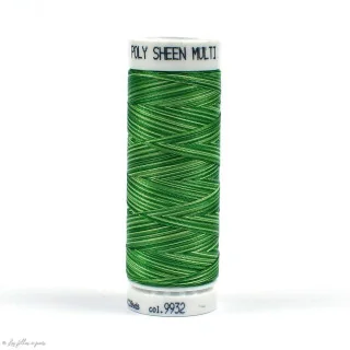 Fil à broder multicolore Polysheen 200m - Mettler - vert 9932 Mettler : fils à coudre, broder et surjeter de qualité - 1