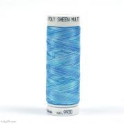 Fil à broder multicolore Polysheen 200m - Mettler ® - bleu 9930