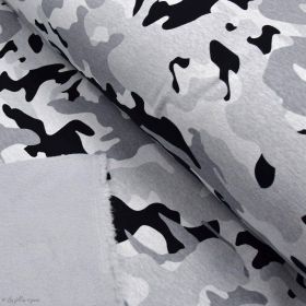 Tissu jersey sweat digital coton motif camouflage - Gris - Oekotex ® Autres marques - Tissus et mercerie - 1