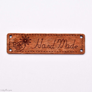 Bouton rectangle bois HANDMADE - 64x17mm - Lot de 2 Autres marques - Tissus et mercerie - 1