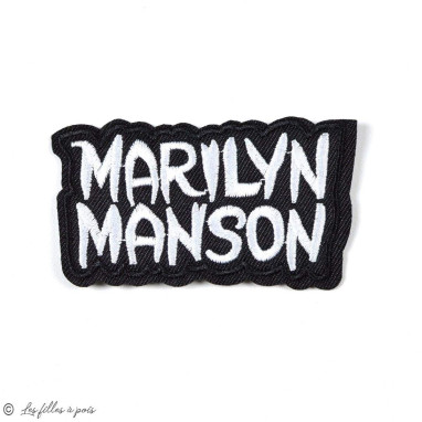 Patch Brodé Marilyn Manson "Villain" - Sous Licence Officielle - Tissu 100% Polyester - À Coudre Ou à Coller - 4