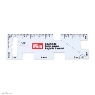 Mini regla de plástico transparente para pliegues y dobladillos - Prym Love 610732 Prym : mercerie couture et accessoires de qu