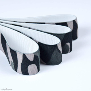 Elastique caleçon boxer camouflage - Gris - 25mm  - 1