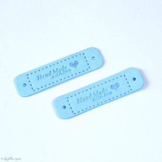 Etiquette simili cuir "Hand Made with Love" - 55mm - Lot de 2 Autres marques - Tissus et mercerie - 8