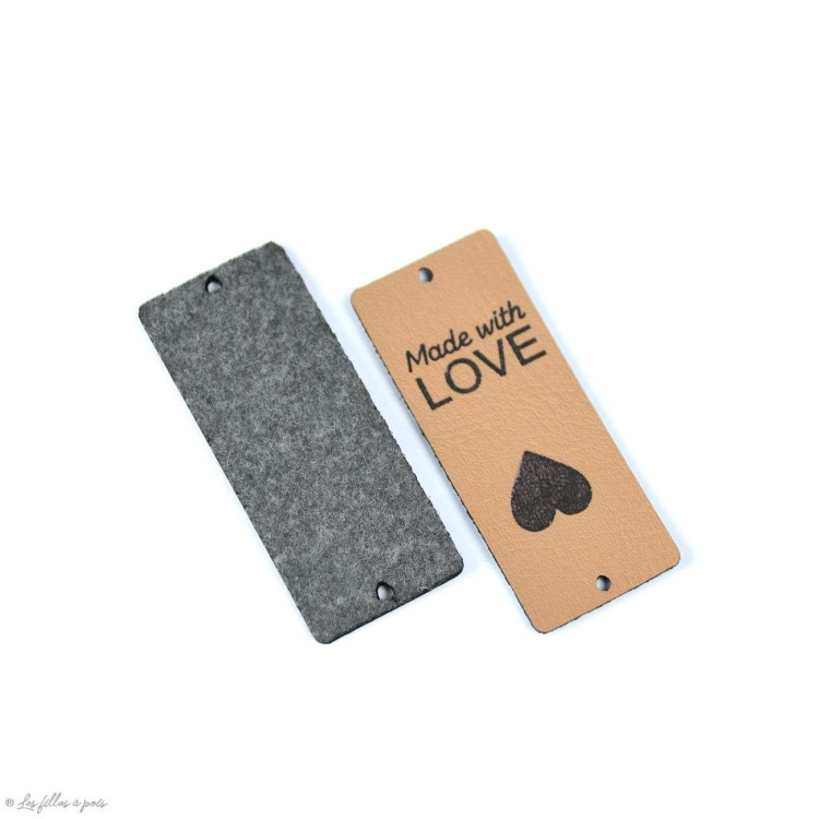 Etiqueta de piel sintética "LOVE" - 50mm - Lote de 2 Autres marques - Tissus et mercerie - 1 Etiqueta de piel sintética "LOVE" - 50mm - Lote de 2 Autres marques - Tissus et mercerie - 1