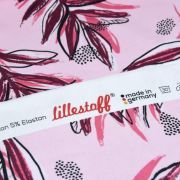 Tissu french terry coton motif feuilles "Meleaf" - Tons roses - Lillestoff ® Lillestoff ® - Tissus Bio - 8