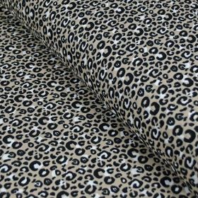 Tissu double gaze de coton léopard - Marron et noir - Oekotex ® et GOTS ® Autres marques - Tissus et mercerie - 1