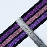 Elastique plat rayures "Glitter" lurex  caleçon - 40mm  - 4