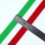 Elastique plat à rayure motif drapeaux d'Italie - Vert, Blanc et rouge - 40mm - 2
