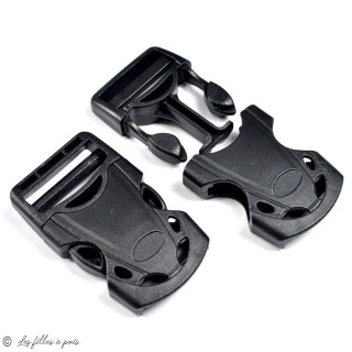 Fermeture rapide avec sécurité en plastique - Noir - 32mm  - 1
