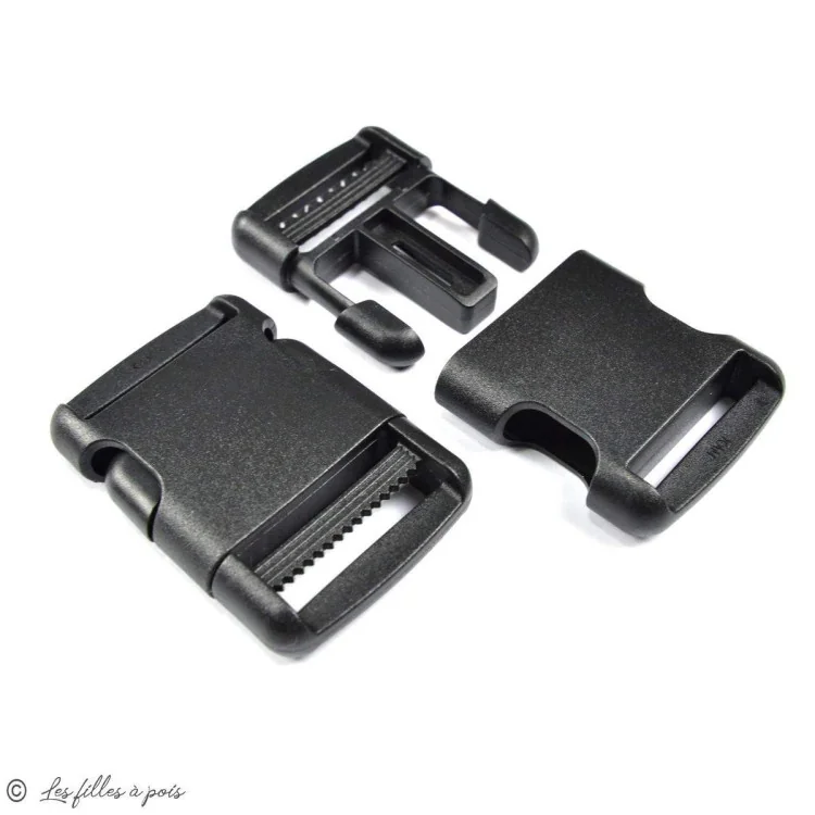 Fermeture rapide avec sécurité en plastique - Noir - 32mm Tissus et mercerie créative – Nos sélections sans marque - 1