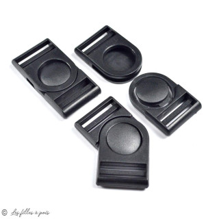 Fermeture rapide avec sécurité en plastique noir - 32mm  - 1