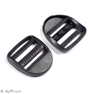 Boucles de réglage en plastique pour sangle - Noir - 32mm - Lot de 2  - 1