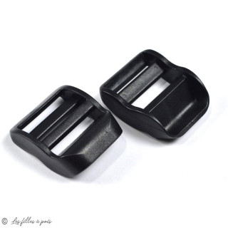 Boucles de réglage en plastique pour sangle - Noir -25mm - Lot de 2  - 1