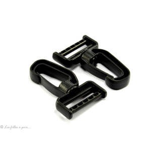 Mousquetons pivotants avec dé en plastique - Noir - 32mm - Lot de 2 Autres marques - Tissus et mercerie - 1