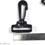 Mousquetons pivotants avec dé en plastique noir - 30mm - Lot de 2  - 4