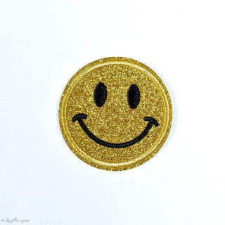 Écusson brodé smiley glitter - Thermocollant  - 17