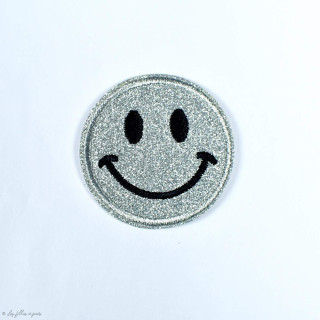 Écusson brodé smiley glitter - Thermocollant  - 19