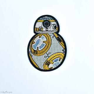 Écusson BB8 "StarWars" - Blanc et orange - Thermocollant  - 1
