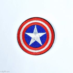 Écusson Capt'ain America "Marvel" - Rouge, Blanc et Bleu - Thermocollant - 1