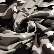 Tissu jersey coton motif camouflage - Tons blanc et gris - Oeko-Tex et GOTS ® Autres marques - Tissus et mercerie - 2