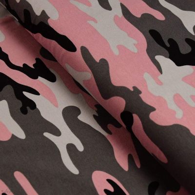 Tissu jersey coton motif camouflage - Tons rose et gris - Oeko-Tex et GOTS ® Autres marques - Tissus et mercerie - 1