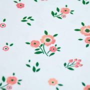Tissu jersey coton motif fleurs "Boho Flowers"- Blanc et corail - Oeko-Tex et GOTS ® Autres marques - Tissus et mercerie - 2