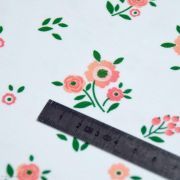 Tissu jersey coton motif fleurs "Boho Flowers"- Blanc et corail - Oeko-Tex et GOTS ® Autres marques - Tissus et mercerie - 5