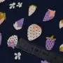 Tissu jersey motif fraises "Lilliput" - Tons violet et écru - Oekotex - AGF ® Art Gallery Fabrics ® - Tissus - 3