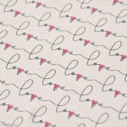 Tissu jersey motif coeur "Open heart" - Ecru, rose et noir - Oekotex - AGF ® Art Gallery Fabrics ® - Tissus - 2