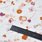 Tissu popeline de coton motif fleurs "Open Heart" -  Ecru et terracotta - Oekotex - AGF ® Art Gallery Fabrics ® - Tissus - 4
