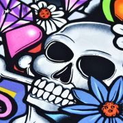 Tissu coton motif tête de mort "Street Skull" - Multicolore - Henry Alexander ® Alexander HENRY Fabrics ® - Tissus - 3
