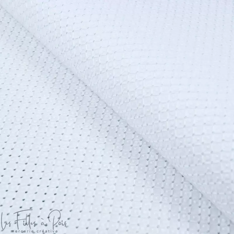 Tissu coton Broderie anglaise motif texturé effet mosaïque - Blanc Autres marques - Tissus et mercerie - 1