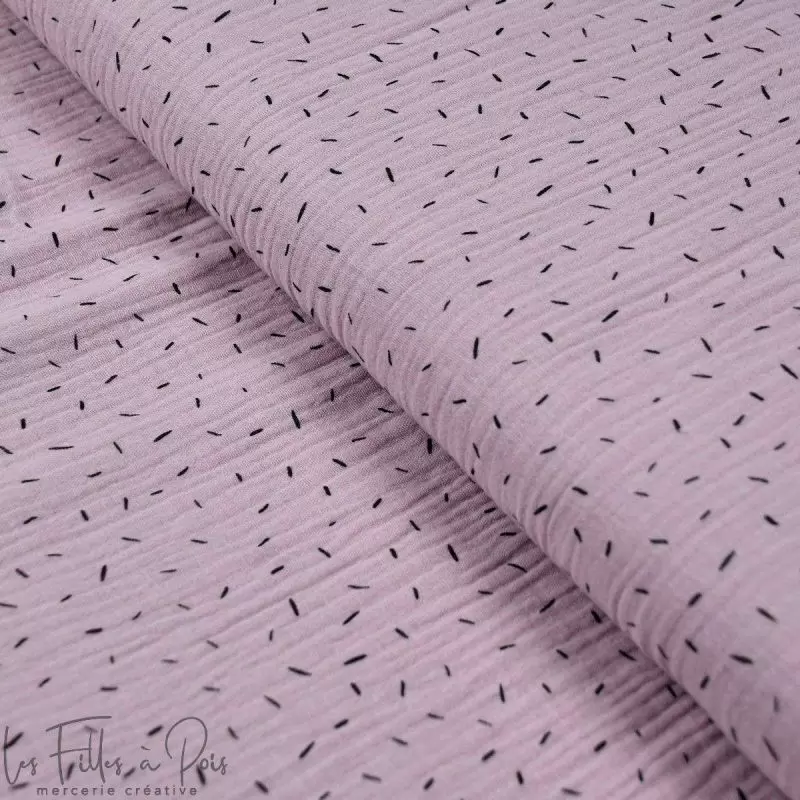 Tissu double gaze de coton motif vermicelle - Oekotex ® Autres marques - Tissus et mercerie - 10