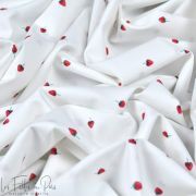 Tissu coton motif fraises - Blanc et rouge - Oeko-Tex ® Autres marques - Tissus et mercerie - 3