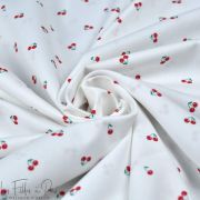 Tissu coton motif cerises - Blanc et rouge - Oeko-Tex ® Autres marques - Tissus et mercerie - 3