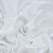 Tissu double gaze de coton fines rayures de lurex argenté - Blanc et argenté - Oekotex ® Autres marques - Tissus et mercerie - 4