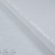 Tissu double gaze de coton fines rayures de lurex argenté - Blanc et argenté - Oekotex ® Autres marques - Tissus et mercerie - 1