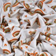 Tissu jersey pailleté coton motif arc-en -ciel - Blanc, orange et jaune - Oeko-Tex ® Autres marques - Tissus et mercerie - 5