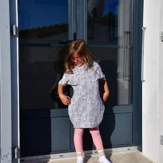 Coupon de tissu jersey motif coeurs "Daydream" de Patty Basemi - Rose - 200cm - AGF Art Gallery Fabrics : tissus premium aux im