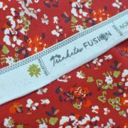 Tissu jersey motif fleurs "Trinkets Fusion" - Rouge et blanc - Oekotex ® - AGF ® Art Gallery Fabrics ® - Tissus - 5