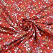 Tissu jersey motif fleurs "Trinkets Fusion" - Rouge et blanc - Oekotex ® - AGF ® Art Gallery Fabrics ® - Tissus - 2