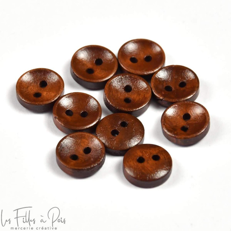 Pomo redondo de madera barnizada - 10mm - Marrón - Lote de 10 Autres marques - Tissus et mercerie - 1 Pomo redondo de madera barnizada - 10mm - Marrón - Lote de 10 Autres marques - Tissus et mercerie - 1