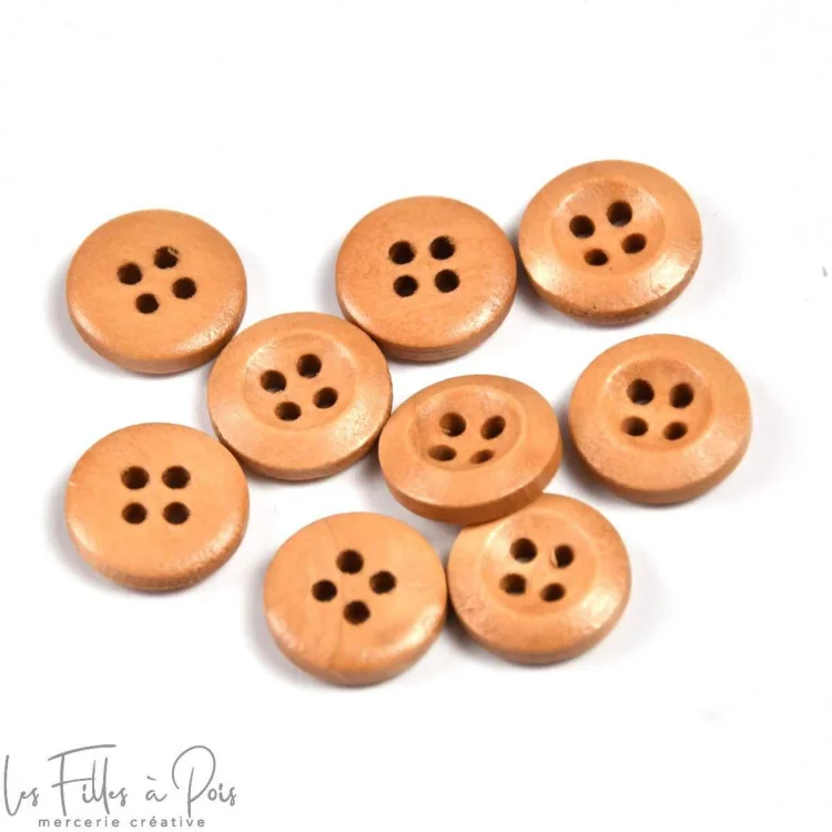 Pomo redondo de madera barnizada - 13mm - Beige - Lote de 10 Tissus et mercerie créative – Nos sélections sans marque - 1 Pomo redondo de madera barnizada - 13mm - Beige - Lote de 10 Tissus et mercerie créative – Nos sélections sans marque - 1