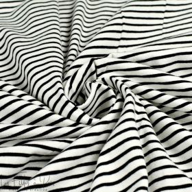 Tissu jersey coton motif rayures marinière - Noir et blanc Autres marques - Tissus et mercerie - 3