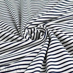 Tissu jersey coton motif rayures marinières - Bleu marine et blanc Autres marques - Tissus et mercerie - 3