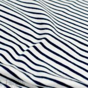 Tissu jersey coton motif rayures marinières - Bleu marine et blanc Autres marques - Tissus et mercerie - 2